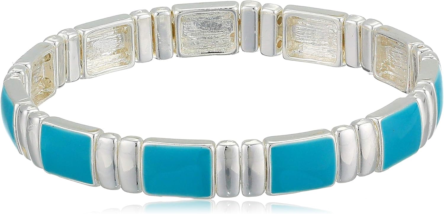 chaps 女式银色绿松石小号表带手链